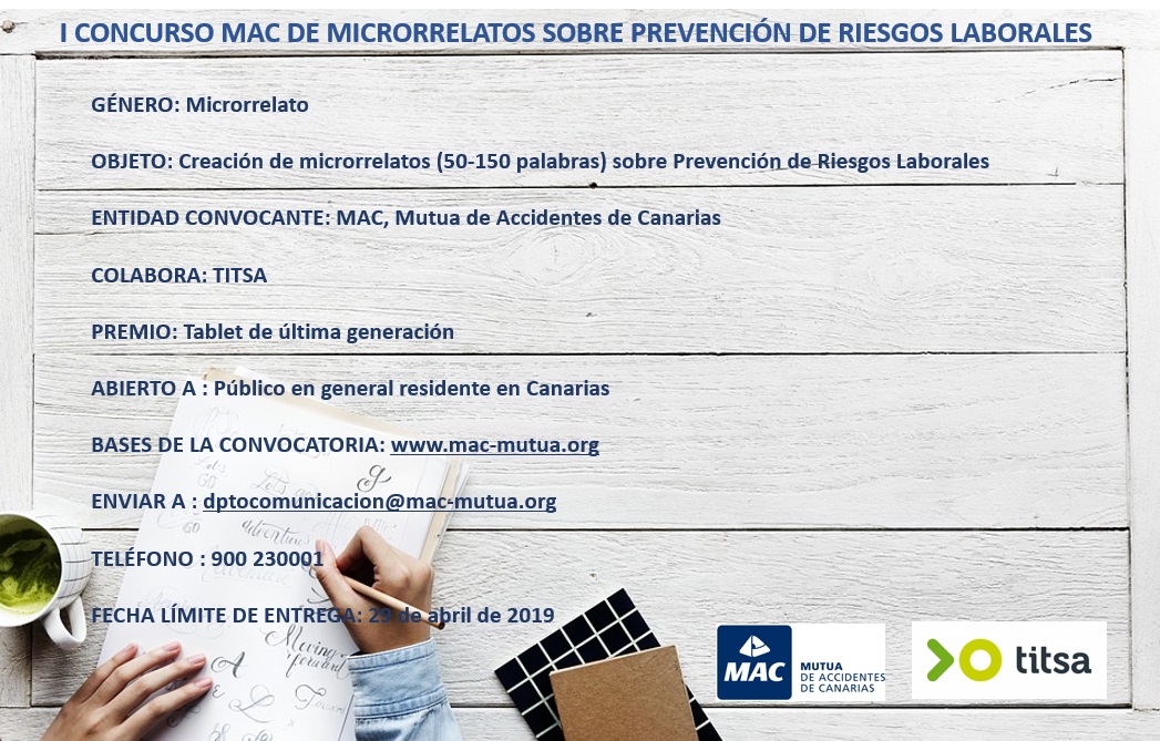 MAC lanza el I Concurso de Microrrelatos sobre Prevención de Riesgos Laborales